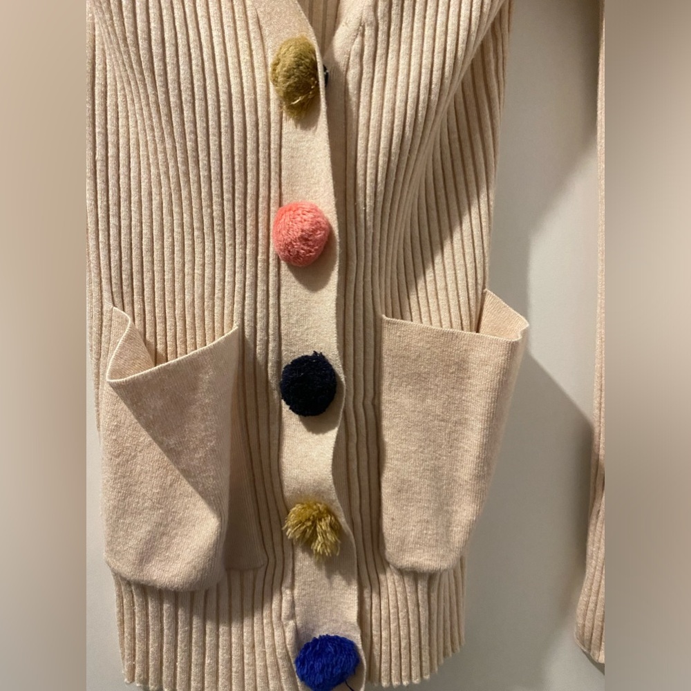 Few Moda Pom Pom Snap Button Ribbed Cardigan - Picture 6 of 8